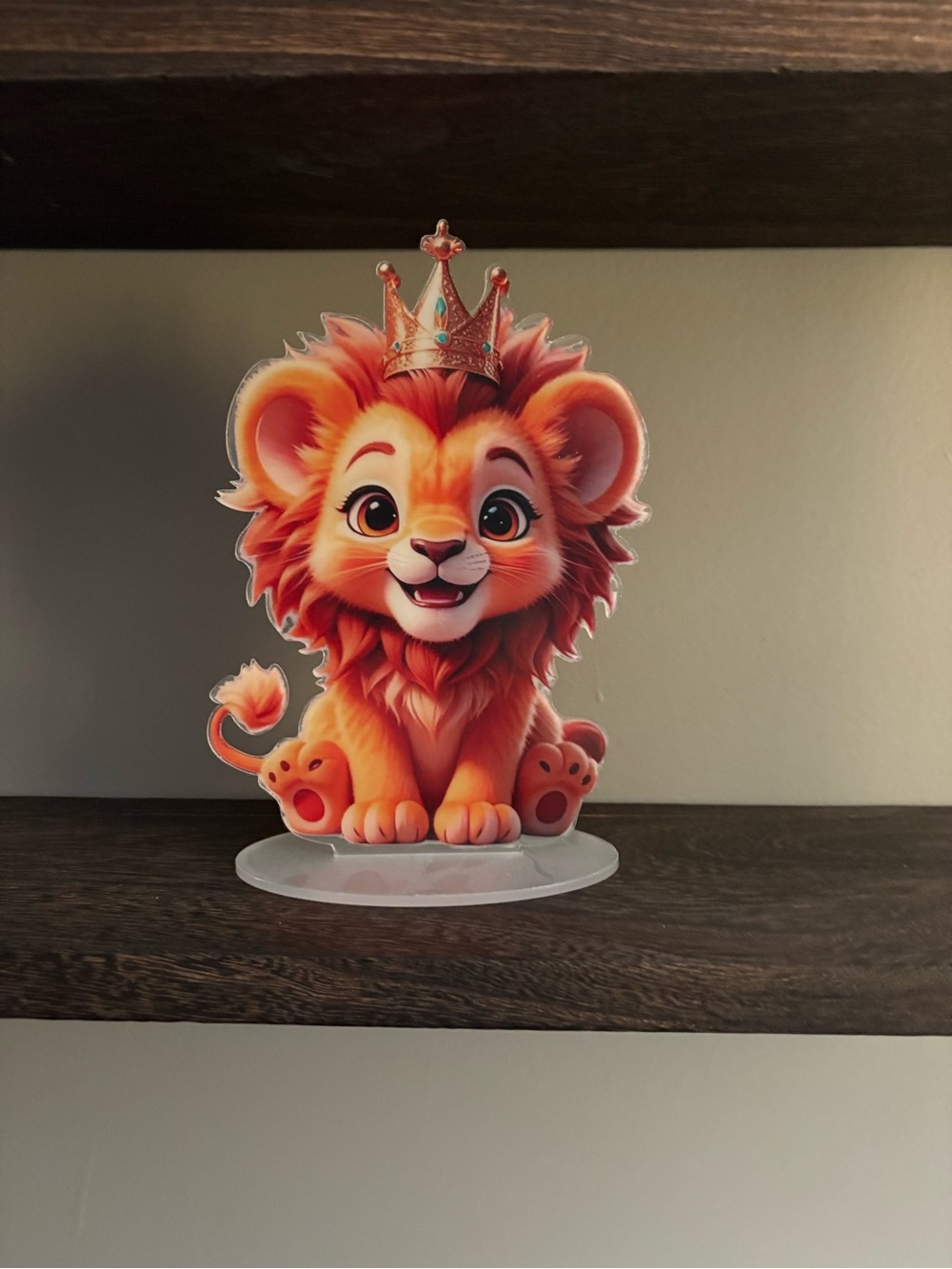 Cute Crowned Lion Acrylic Stand - Orange